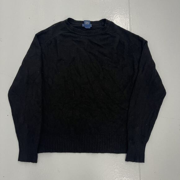 Vintage 90s Faconnable Black Italian Cashmere Sweater - Picture 1 of 3